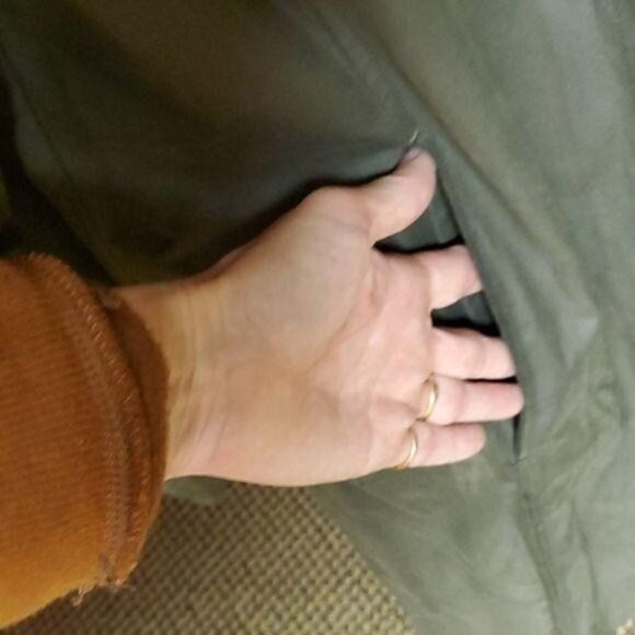 Pendleton Nylon Wool Long Lined Army Green Rain or Trench Coat with Pocket - Picture 3 of 12